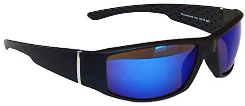 Gil SSC Sonnenbrille Gangster Style Black Schwarz Bikerbrille markante Brille M 30 Farbauswahl (Blau verspiegelt)