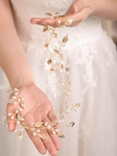 Cinture da Sposa Cintura Fatta a Mano in Argento Oro Rosa Cintura Abiti da Sposa Matrimonio per Donne Eleganti Cintura Gioielli da Sposa-Oro,Taglia Unica,Cina