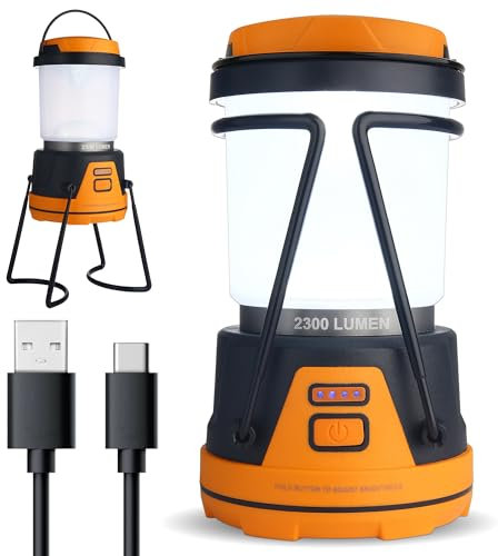 Linterna LED recargable para camping, cortes de energía, huracanes, emergencia, senderismo, al aire libre, luz de supervivencia eléctrica con batería brillante con banco de energía integrado, linterna