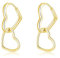 SLUYNZ 925 Sterling Silber Creolen Ohrringe Herz für Frauen Damen Süße Liebe Creolen Ohrringe Doppel Herz Ohrringe Hängend Ohrringe (B-Gold Plated)