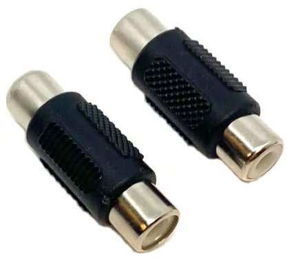 Dolphin Automotive Pair of RCA Phono Joiner Audio Visual Video Coupler Adapters Double Ended (Female/Female)
