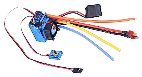 DOITOOL 120a für Rc Auto 1:10 und 1:8 Bürstenloser Regler mit Niederspannungsschutz und Gaswegsicherung aus Kunststoff in Blau