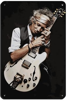 Rock-Gitarrist Keith Richards Poster (2) Blechschild, Vintage-Stil, Metall, Pub, Club, Café, Bar, Zuhause, Wandkunst, Dekoration, Poster, Retro, 20 x 30 cm
