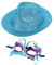 Alsino Karnevals Outfit Set Kv-281 Glitzernder Trilby Hut & Venezianische Maske - Unisex, Perfekt für Fasching und Partys, Farbe wählen:türkis