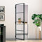 Festnight Puerta Interior de Vidrio Templado y Aluminio, Puerta de Cristal Moderna, Sólido y Seguro, Negro 76x201.5 cm