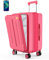 MGOB Koffer Handgepäck Trolleys Polycarbonat Reisekoffer Erweiterbar mit Vordertasche Hartschalen Leicht mit TSA USB und Externer Teleskopgriff,55x36x24cm(Rosa)