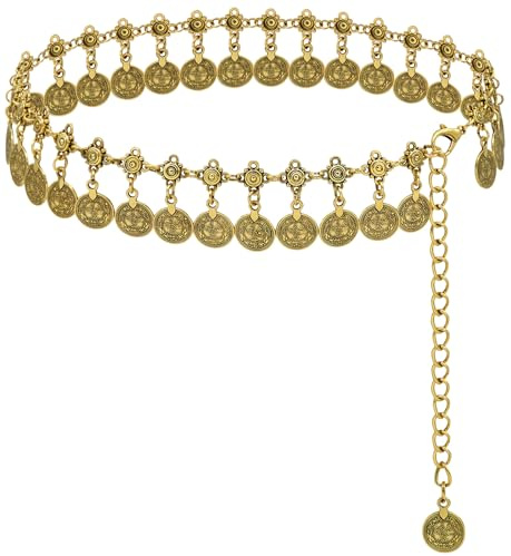 LIMHOO Western Cowgirl Gürtel für Damen Concho Metall Gürtel Kette für Kette Verstellbar