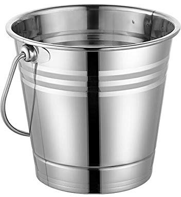 VALINK Getränkekühleimer mit Griffen, große runde Eiskübel Schalen und Flaschenhalter, Edelstahl, für Party, Champagner, Wein, Bier, Kühler, S: 1,5 l, 15,3 cm, 13 cm, 10,7 cm