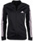 adidas Veste de survêtement Essentials Tricot 3 bandes avec fermeture éclair intégrale pour femme, noir/rose, taille M, noir/rose, M
