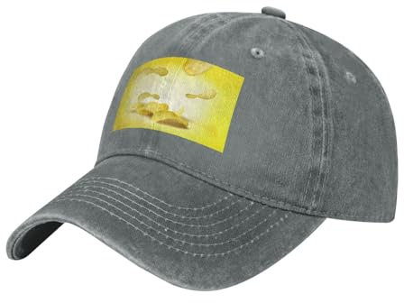 DRTGEDS Potato Chips Brim Cap Hip Hop Trucker Hat Herren Damen Verstellbare Baseballkappe Baumwollmütze, grau, One size