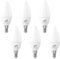 LOEODO E14 LED Bulbs 40W Equivalent, 6W Screw Light Candle Bulb, 470 Lumens, 6000K Cool White, Small Edison Screw Bulbs, Non-Dimmable, Pack of 6