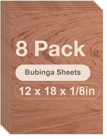 ROBOTIME Sperrholzplatte 3mm A3 Bubinga Holzplatte Zuschnitt Nach Maß,Multiplex Platte Holz Laser Leimholzplatte Laserschnitt, CNC Router, Durchbrochenes 8 Stück 30×42cm