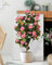 Leflos 130cm Rosa artificiale begonia albero di fiori, realistico fiore pianta in vaso albero di fiori in vaso bianco per la casa decorazione d'interni