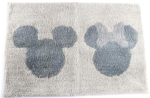 Jay Franco Disney Micky und Minnie Maus weiche, rutschfeste Badematte – 51 x 77 cm Plüschteppich für das Badezimmer