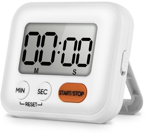 Digitaler Timer Küchentimer Digital Timer zum Kochen Mit Wecker Countdown Minute Sand Alarm für Ei Kochen Kochen Küche Studie Übung Training (Orange Taste)