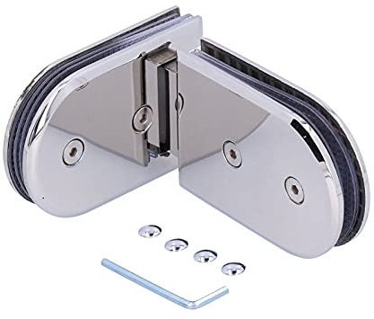 Shower Door Hinges, 180 Degree Bathroom Glass Clamp Glass Shower Door Hinges Glass Door Hinge Floor Sliding Door Clip for 8 To12mm Thick Glass