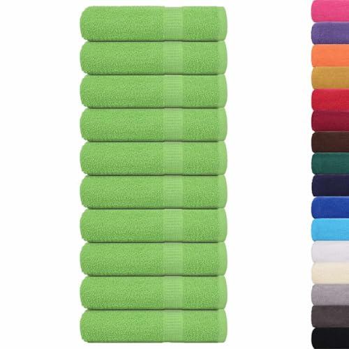 vidaXL Duschtücher 10 STK. Apfelgrün 70x140 cm 360 g/m² 100% Baumwolle, Handtuch, Badetuch Set, Hotelhandtuch, Badetuch, Gästetuch, Salon Handtuch