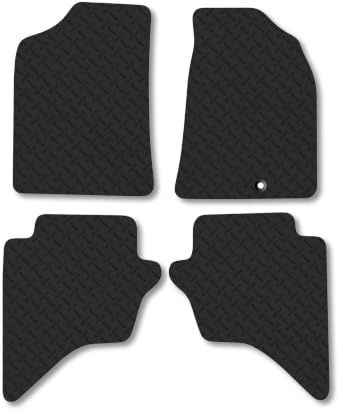 Compatible with Ford Ranger (2006-2011) 5mm Rubber Car Mats | Heavy Duty Rubber Tailored Fit Floor Mats Full Coverage Durable Waterproof Accessories Easy Clean Anti Slip Made in the UK