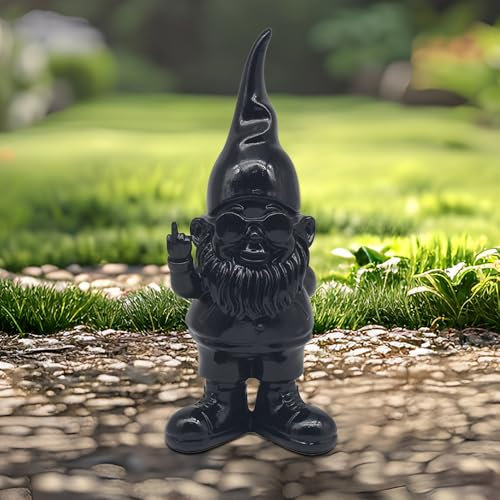 Lesser & Pavey Gnomes Home Decor Figurines & Ornaments For Home & Office | Decorative Home Accessories Statues For Indoor & Outdoor | Lovely Gifts for Women & Men Swearing Black 20 Cm