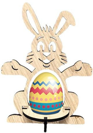 Portauova di Pasqua | Portauovo in legno – Supporto per uova di Pasqua in legno per scrivania, soggiorno