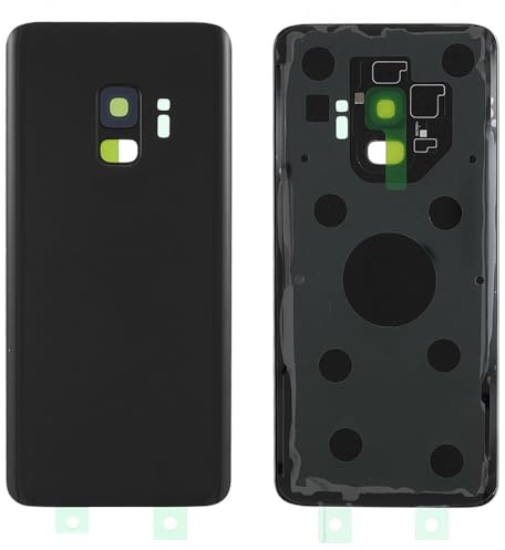 jbTec Akkudeckel mit Kleber und Kamera-Glas kompatibel mit Samsung Galaxy S9 - Backcover Cover Rückseite Schwarz