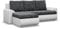 Mebligo - Ecksofa mit Schlaffunktion und 2 Bettkasten Schwarz + Grau 230x89x159 (BxHxT) FORESTA - Links Eckcouch, Sofas & Couches, Couch L Form, Cauchsofa, Sofa Wohnzimmer