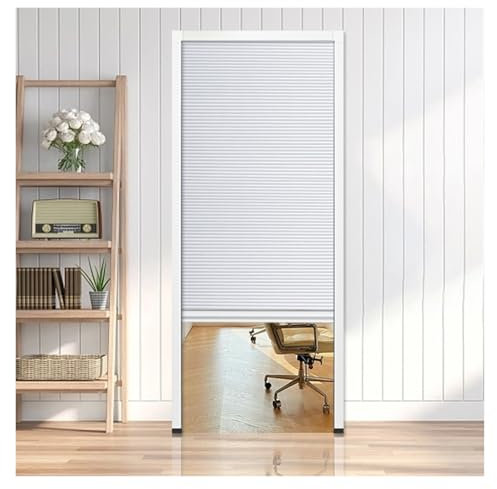 Schiebetür Falttür falttüren innentüren Herunterziehbare Falttür mit Wabenstruktur, unsichtbar, Falttür ohne Bohren Sondergröße für Badezimmer/Schlafzimmer/Schrank/Speisekammer, Flur-Schiebetor(White,
