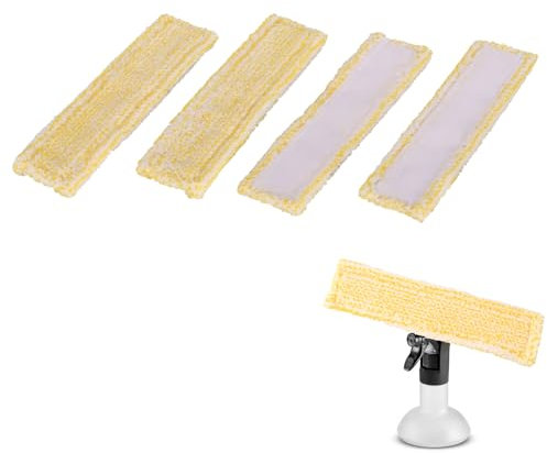 Limpiacristales, Compatibles con Karcher WV2 WV5, 4 Piezas Almohadillas de Microfibra, Paños de Repuesto Reutilizables, para Repuestos Karcher Limpiacristales