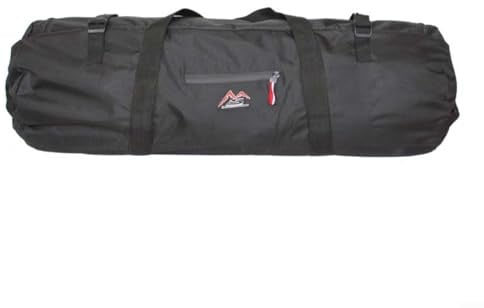 Large Capacity Waterproof Folding Tent Storage Bag Outdoor Camping Hiking Luggage Pack Pouch With Adjustable Strap Front Pocket Handles Oxford Cloth(Black L)