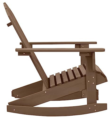 HEFZGDB Garten-Schaukelstuhl Holz Braun Campinghocker Campingstuhl Camping Chair Armlehnstuhl für Balkon Garten Parks Terrasse