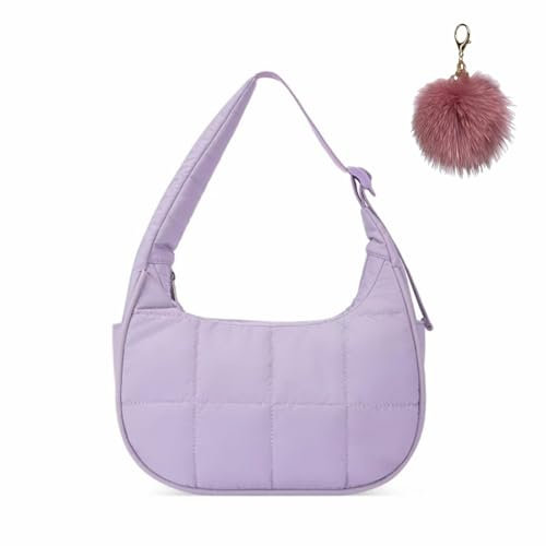 Generisch Nylon Half Moon Crossbody Bag for Women,Waterproof Dumpling Shoulder Bag Tote Bags,Trendy Small Quilted Hobo Purse