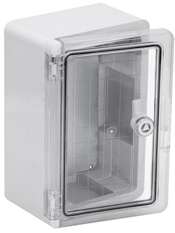 Ralertreik Armario de Distribución para Pared con Placa de Montaje Galvanizada, Caja Industrial de Control Vacía de Plástico ABS con Puerta Protección IP65 (20x30x13 - Gris - Transparente)