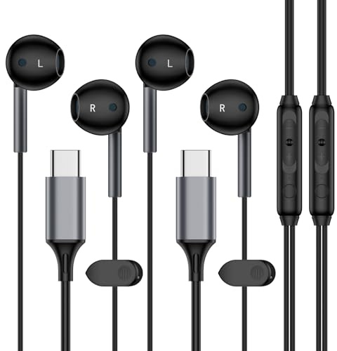 Samsung Earbuds Wired USB C for Galaxy S25 Edge/S25 Ultra/S24 FE/S23/S22/S21/S20,Type C Wired Headphones with Microphone Earphones for iPhone 16e/16 Pro/16 Pro Max/Plus/16/15,iPad,Pixel 9a,One Plus9