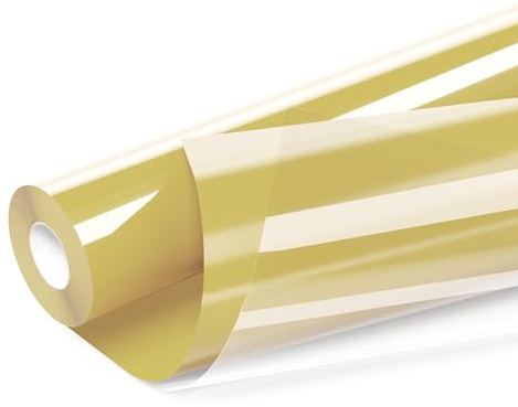 LIKCUT 12 x 15FT Gold Glossy Heat Transfer Vinyl – HTV for DIY Clothes | Weeds easily, Strong fabric adhesion, Washable with no peeling, For T-shirts, bags, & more, Long-lasting fabric bond