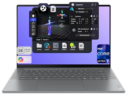 Lenovo Yoga Slim 7i Laptop, Intel Core Ultra 7-258V, 32 GB LPDDR5x RAM, 1 TB PCIe SSD, 15.3 2.8K Display, Intel Arc Grafik 140V, QWERTZ Tastatur, Windows 11 Home, Luna Grey