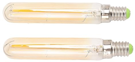 Aumotop LED-Röhrenlampe, Energiesparend, 4 W, E14, 2300 K, Röhrenförmige Lichtlampe, 2-teiliges Set für Zuhause (Gold)