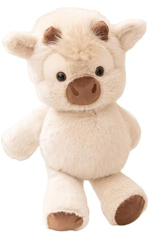 Xiyocadt PlüSchtier Kuh, FüLlspielzeug, Niedliche Hochlandrinder Kuscheltier, Dekoratives StüCk Mit Cartoon, PlüSch Spielzeug Puppe Geburtstag Geschenk FüR Jungen MäDchen (40cm,NIU)