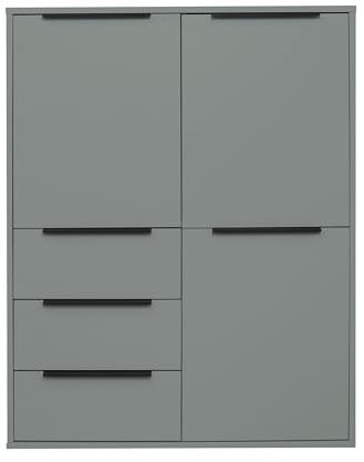 FURNARO Highboard Bonnie Kommode Schrank in Pine Green matt Lack B/H/T: 98x128x45 cm