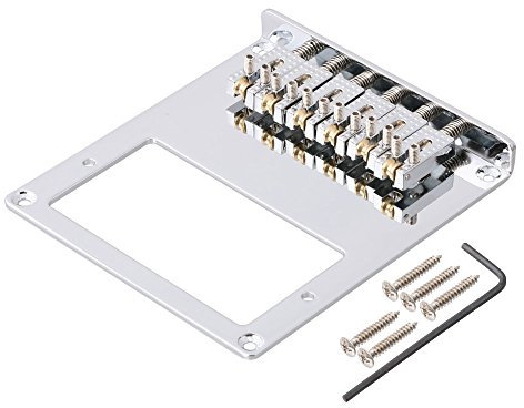 LYWS Humbucker Gitarrenbrücke, Rollensattel, 6 Saiten, für Telecaster-Gitarre, Chrom