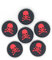6 x Silicone Analog Joystick Thumb Stick Grips Cap Thumbsticks Caps Cover for PS4 Xbox One PS3 Xbox 360 PS2 Controller (Red Skull)