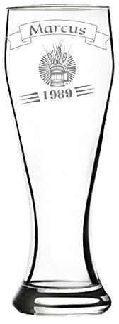 Verre à bière personnalisé, gravé - classique (haut) - design 2