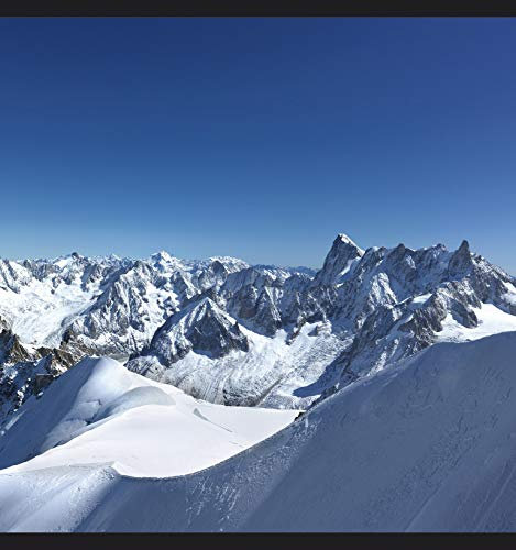 Papier peint intissé 250 cm X 250 cm, photo montagne enneigée, vue panoramique neige