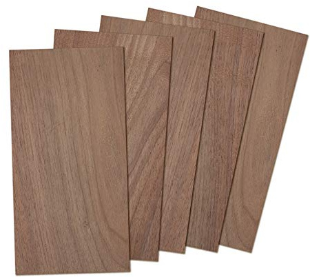 Craftiff Walnussholzplatten, dünnes Holz, schwarzes, dunkles unlackiertes Brett zum Basteln, 5 Stück