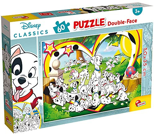 Lisciani - DISNEY PUZZLE - 101 Dalmatiner - Entwicklungspuzzle für Kinder ab 4 Jahren - 60 Teile - 2-in-1: Frontplatte mit Disney'101 Dalmatiner Muster zum Zusammenbauen und Umgestalten
