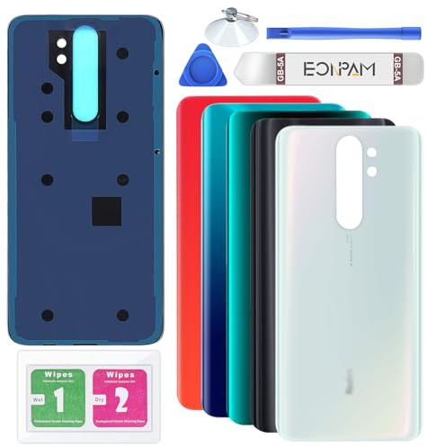 Eonpam Scocca Vetro Posteriore per Xiaomi Redmi Note 8 Pro Bianco