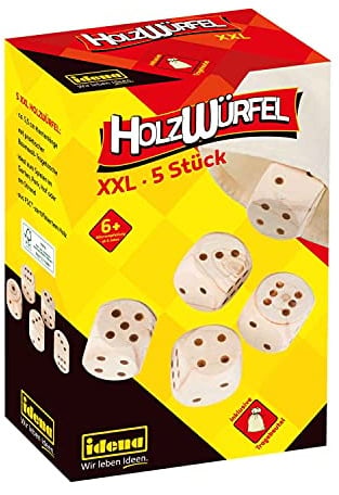 Holzwürfel XXL Set 5 Stück, FSC® 100% mit Transport- und Aufbewahrungsbeutel