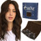 Fshine Invisible Clip in Extensions Echthaar Braun 35cm 7 Stücke 120g Extensions Echthaar Clip in Haarverlängerung Mittelbraun Doppelt Tressen Farbe 4