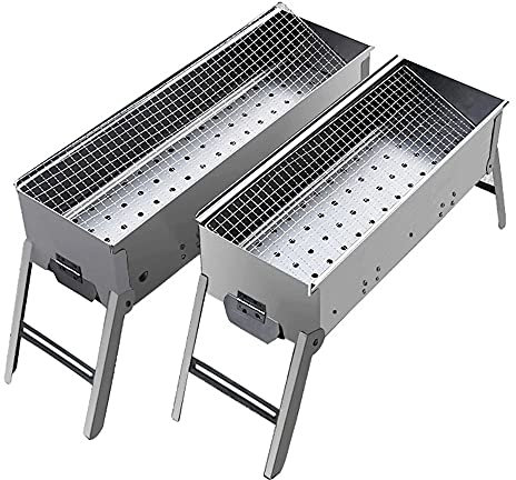 YXXHM- Barbecue Portable Petit Barbecue à Charbon de Table Domestique Pliable avec Barbecue Grille INOX Barbecue Extérieur/Camping/Piquenique pour 3-5 Personnes Small