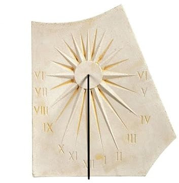 QEM Cadran Solaire Motif Soleil Déco Pierre Naturelle 33cmx42cm