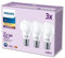 Philips LED Frosted A60 Light Bulb 3 Pack (Warm White 2700K - B22 Bayonet Cap) 60W, Non Dimmable for Home Indoor Lighting